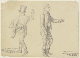 Studienblatt: Zwei junge Männer, Johann Erdmann Gottlieb Prestel
