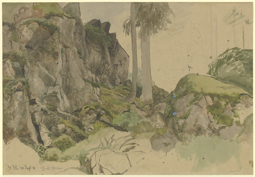 Rocks near St. Blasius, Black Forest, Hans Thoma