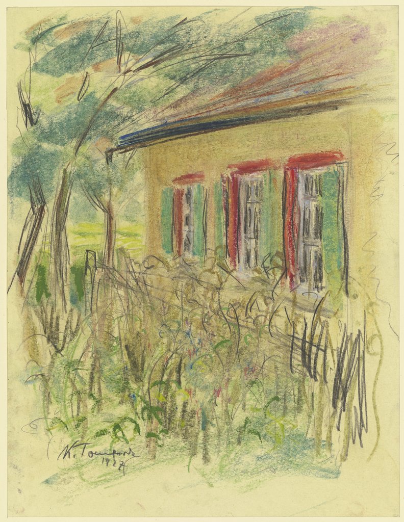 Corner of a house with front garden, Karl Tomforde