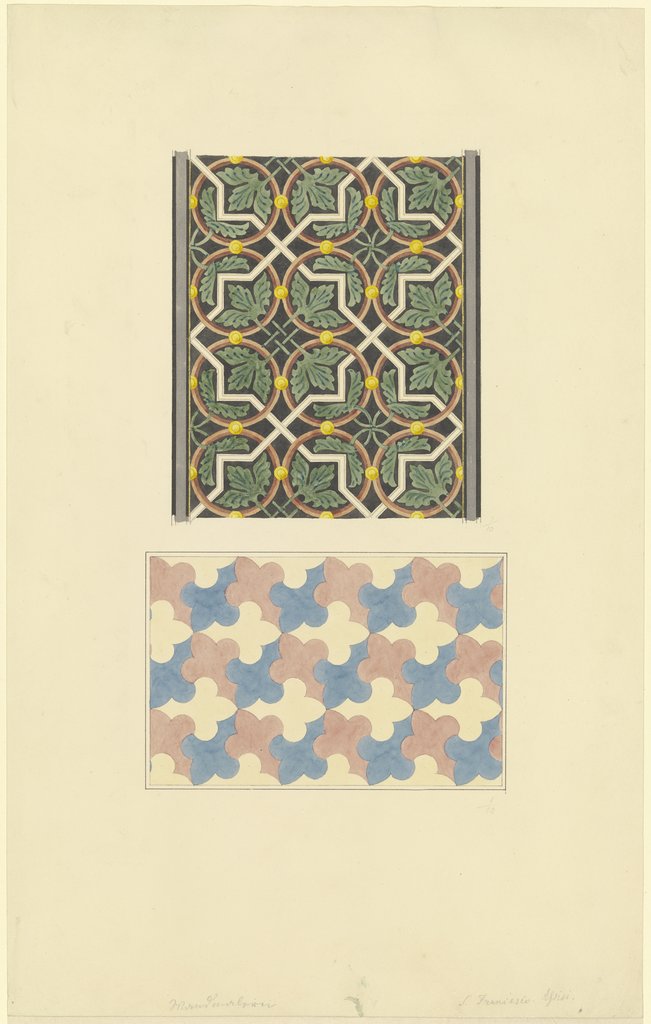 Ornament der Wandmalerei in S. Francesco in Assisi, Friedrich Maximilian Hessemer;   attributed