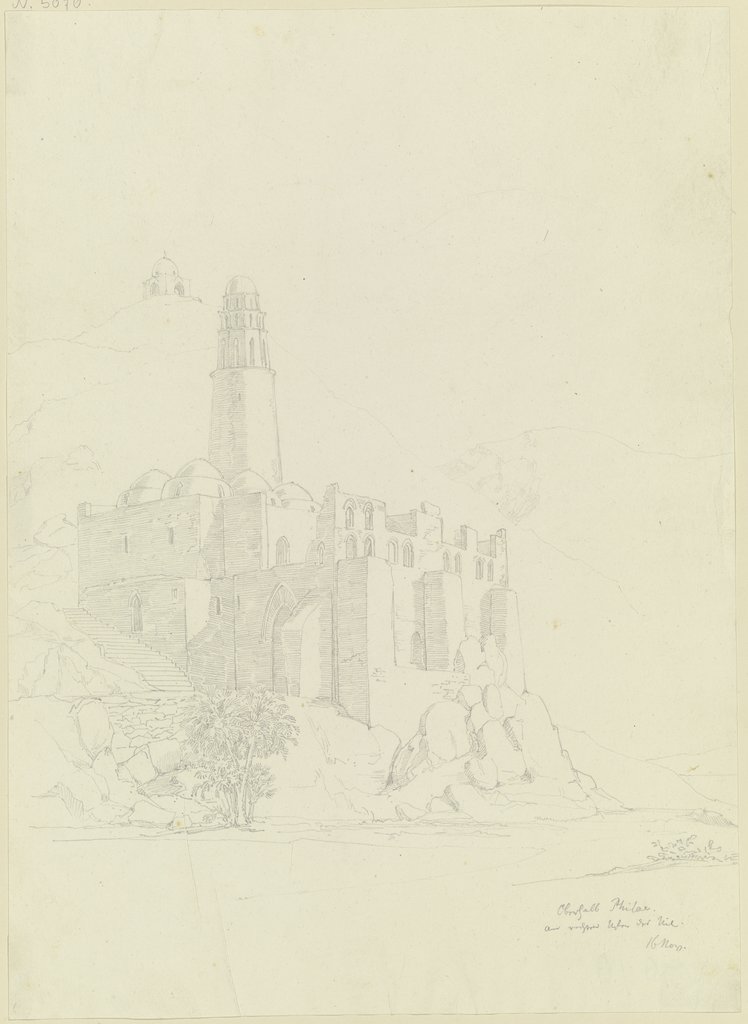 Moschee oberhalb von Philae am rechten Ufer des Nil, Friedrich Maximilian Hessemer