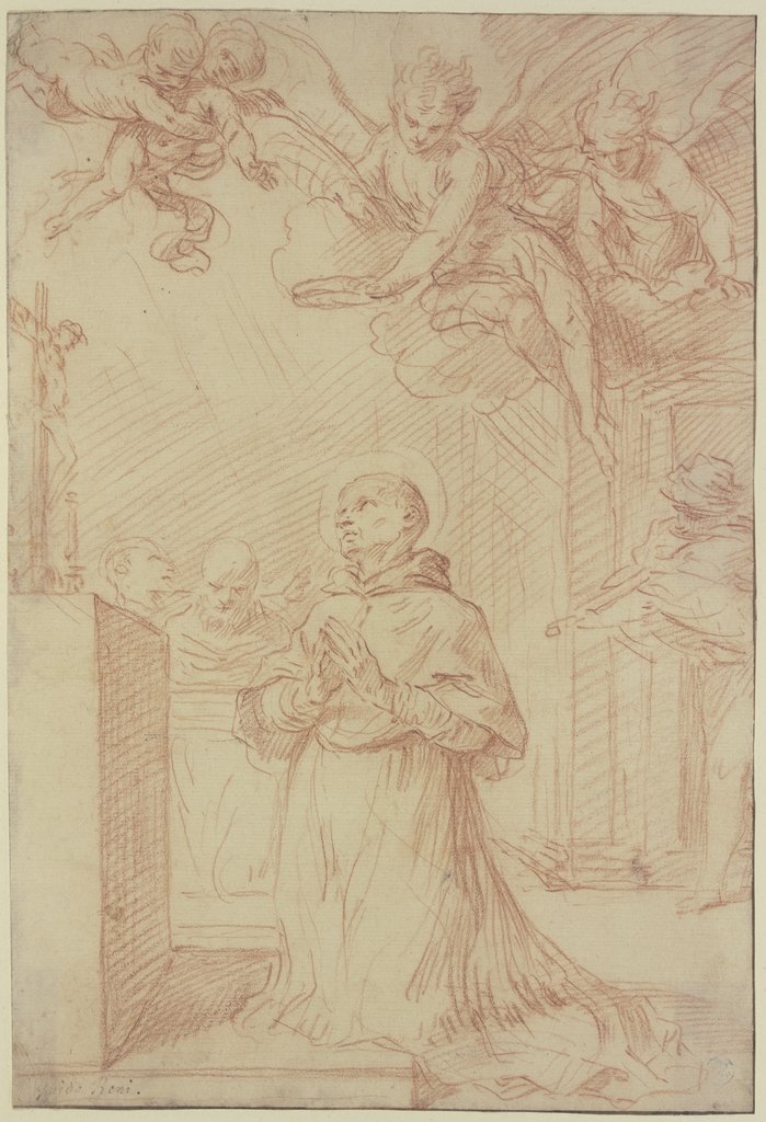 Attack on the life of St Carlo Borromeo, Simone Cantarini;   attributed