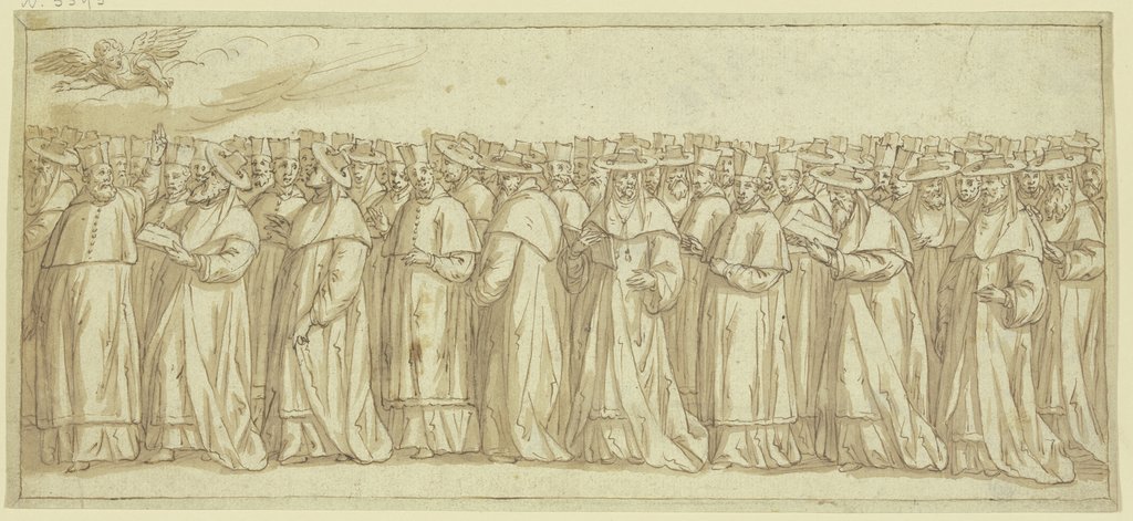 Procession of clergymen, Italian, 17th century