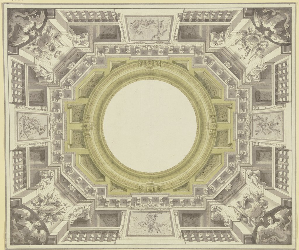 Illusionistischer Blick in einen Tambour, Italian, 18th century