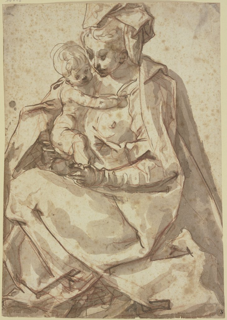 Madonna with child, Italian, 17th century;   ?