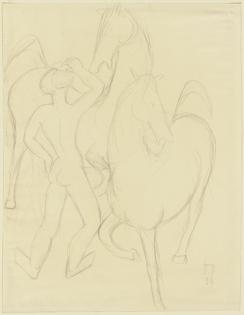 Man and two horses, Christian Theunert