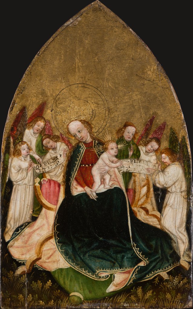 Virgin with Child Enthroned, Surrounded by Angels, Swabian or Upper-Rhenish Master around 1430