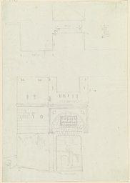 Aufsicht und Aufriss eines Torhauses, Friedrich Maximilian Hessemer