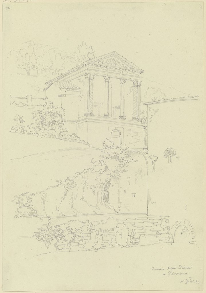 Der Tempietto del Clitunno bei Pissignano, Friedrich Maximilian Hessemer