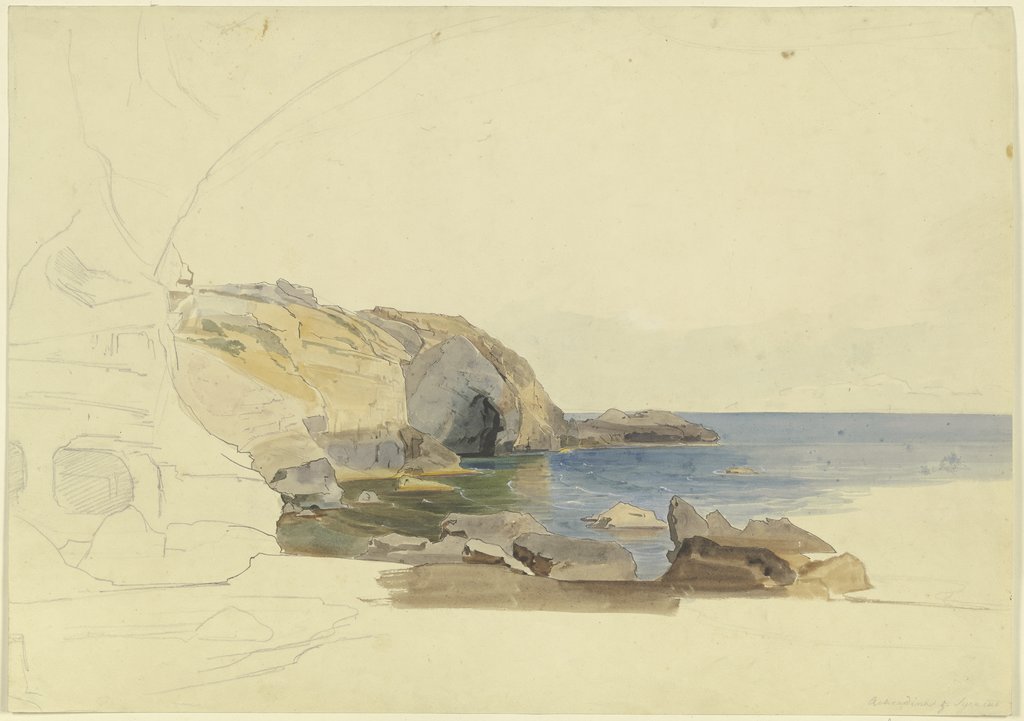 Coast near Syracuse, German, 19th century, Carl Rottmann;   ?