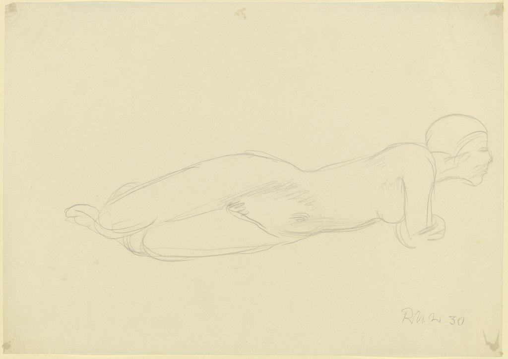 Female nude, reclining, Richard Martin Werner