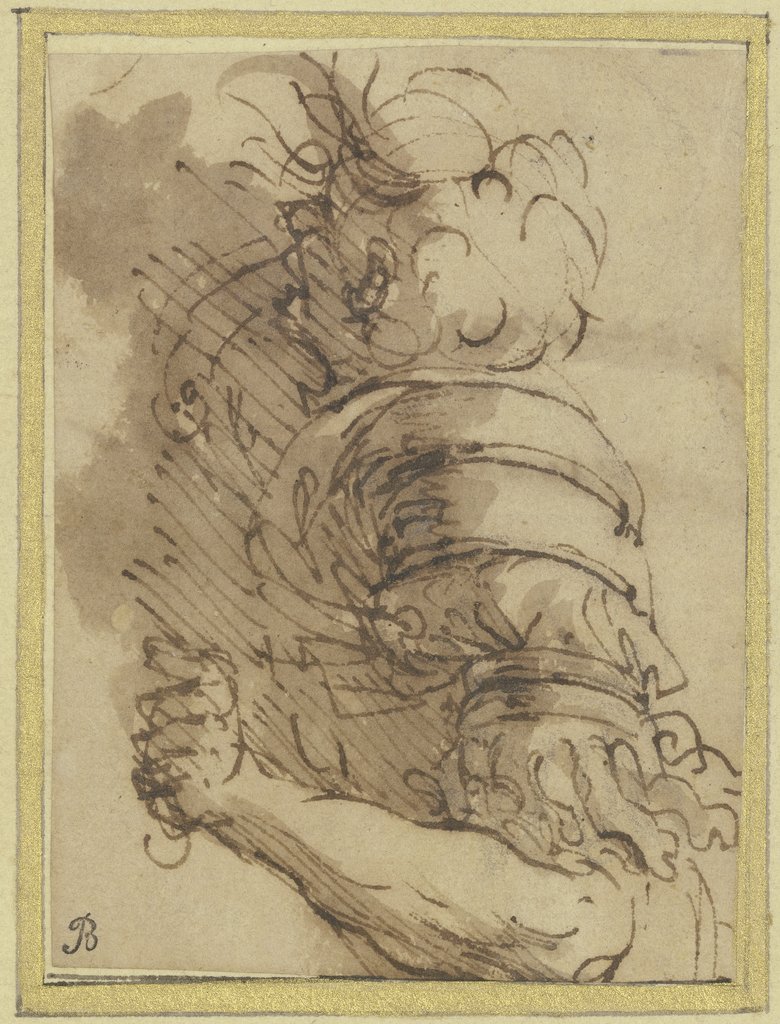 Armoured soldier in profile, Salvator Rosa