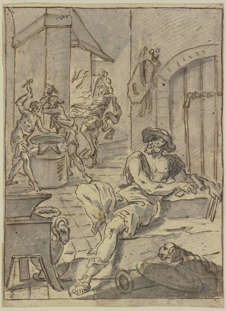 In Vulcan's smithy, Salvator Rosa