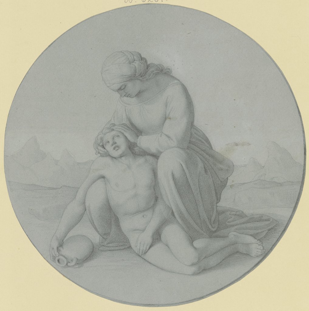 Hagar und Ismael in der Wüste, Carl Eduard Wendelstadt, nach Christian Lotsch