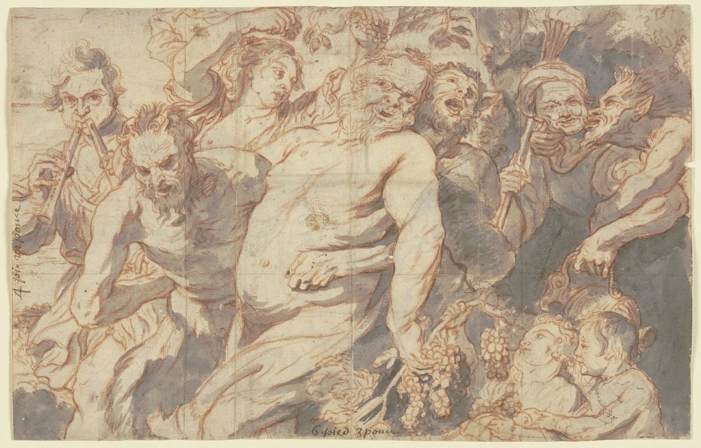 Trunkener Silen mit bacchantischem Gefolge, Unknown, 17th century, after Peter Paul Rubens