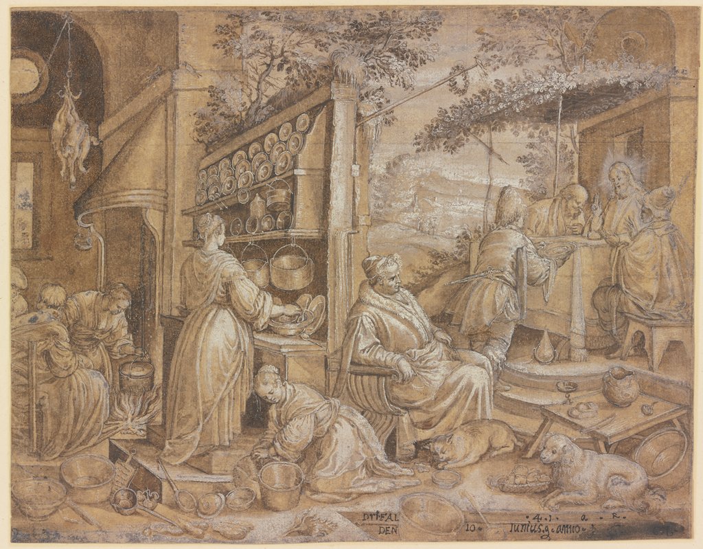 Christ in Emmaus, Raphael Sadeler d. Ä.