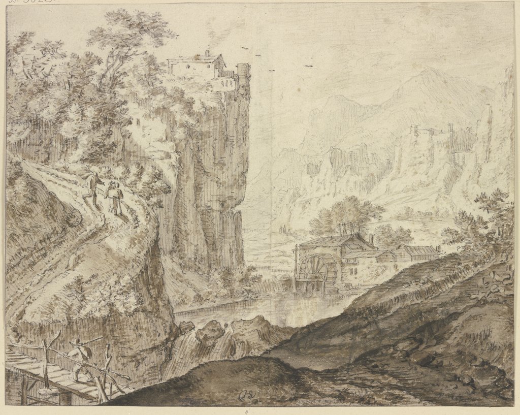 Felsental mit einer Mühle, Herman Saftleven III