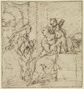 Holy Family with Saint Catherine, Simone Cantarini