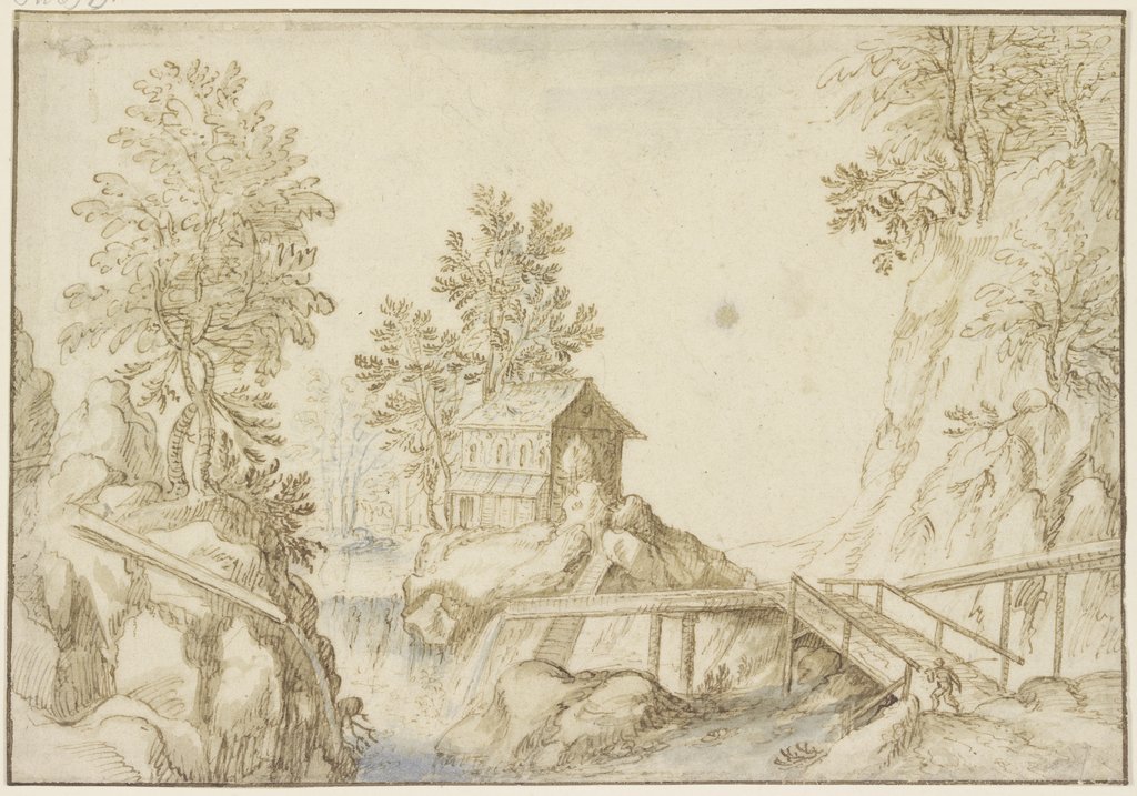 Gebirgige Landschaft mit Wasserfall, Roelant Savery;   ?