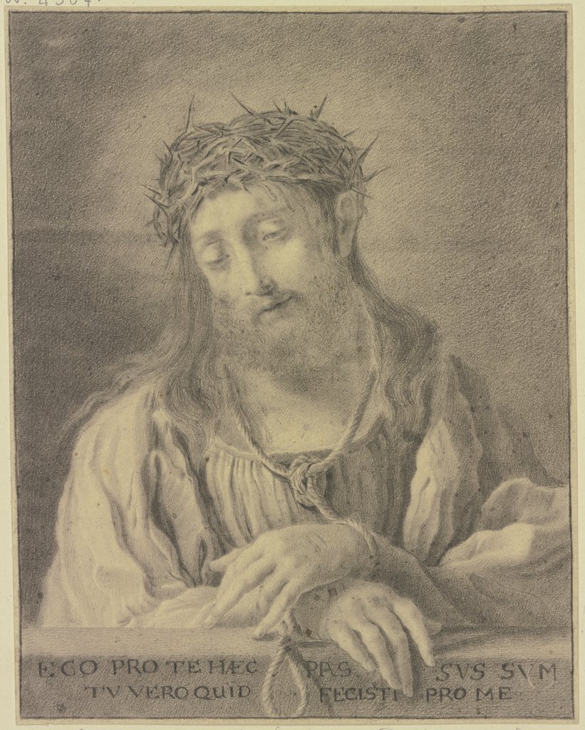 Ecce Homo, Brustbild, Ego pro te pro me, Jan Frederik Schierecke, nach Correggio