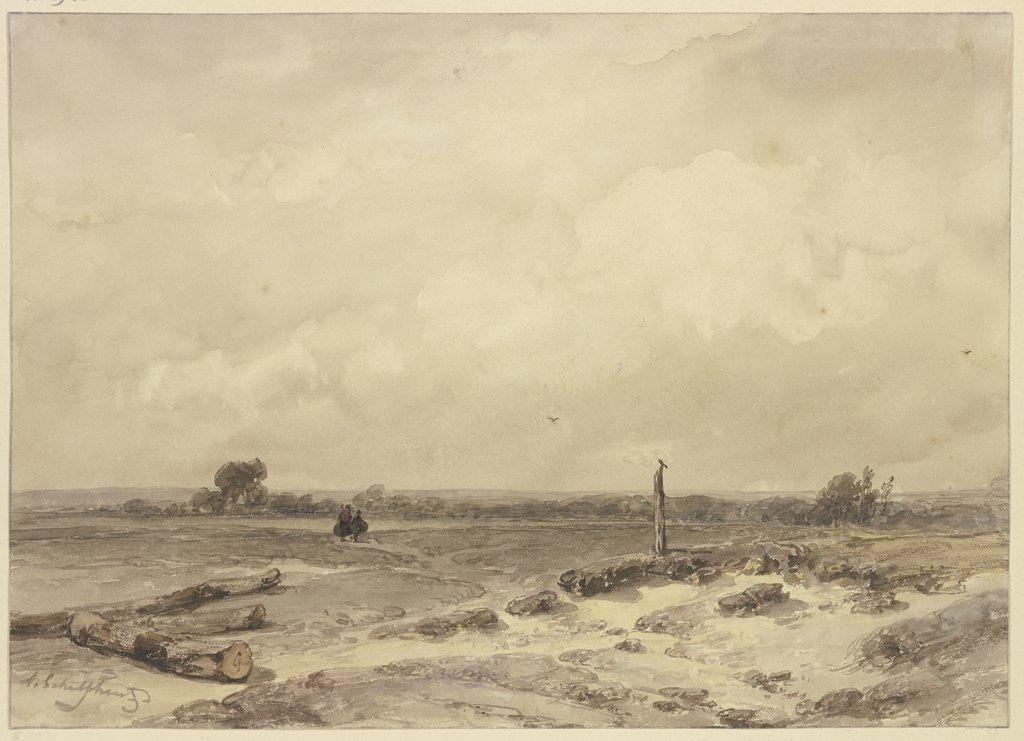 Flat landscape, Andreas Schelfhout