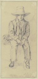 Sitzender Knabe mit Hund, Teutwart Schmitson