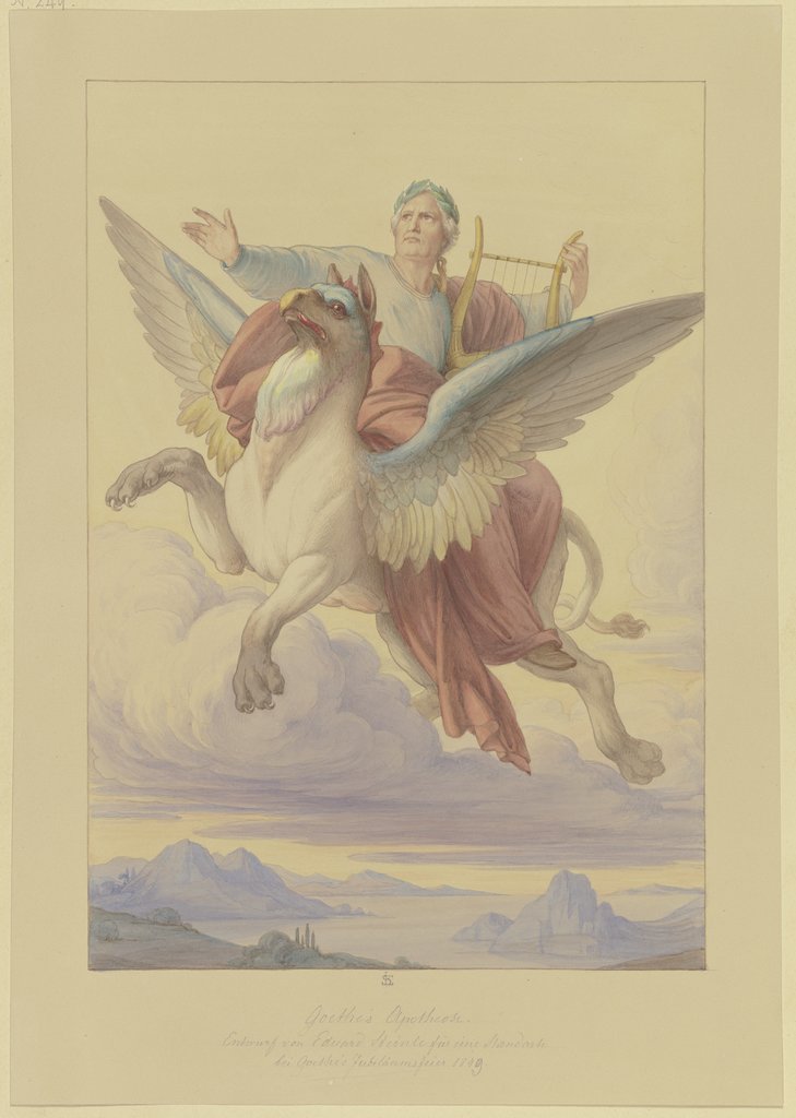 Goethes Apotheose (Entwurf für eine Standarte bei Goethes Jubiläum 1849), Edward von Steinle