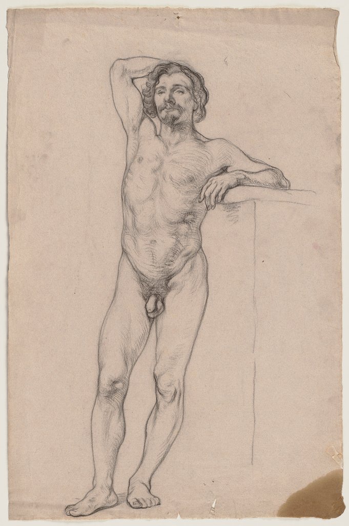 Standing male nude, Otto Scholderer