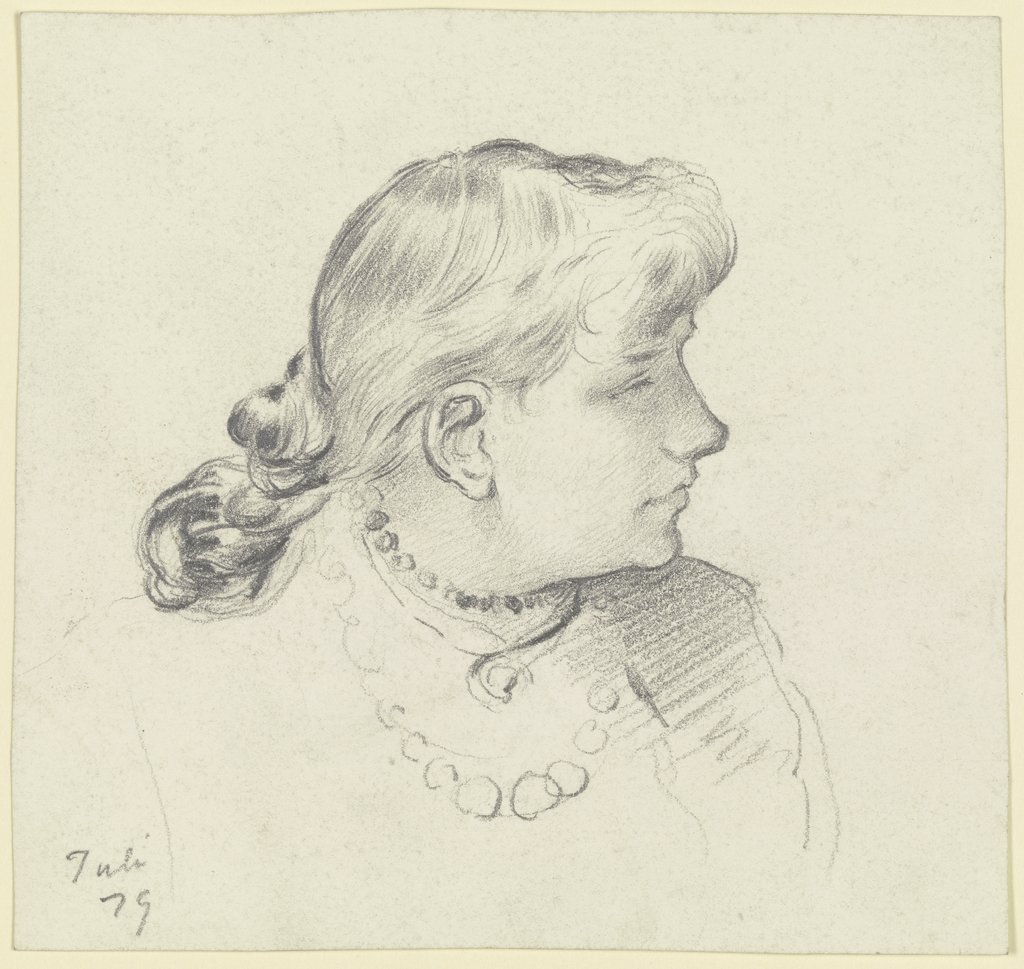 Girl's head in the profile, Otto Scholderer