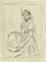 Girl with a basket, Otto Scholderer
