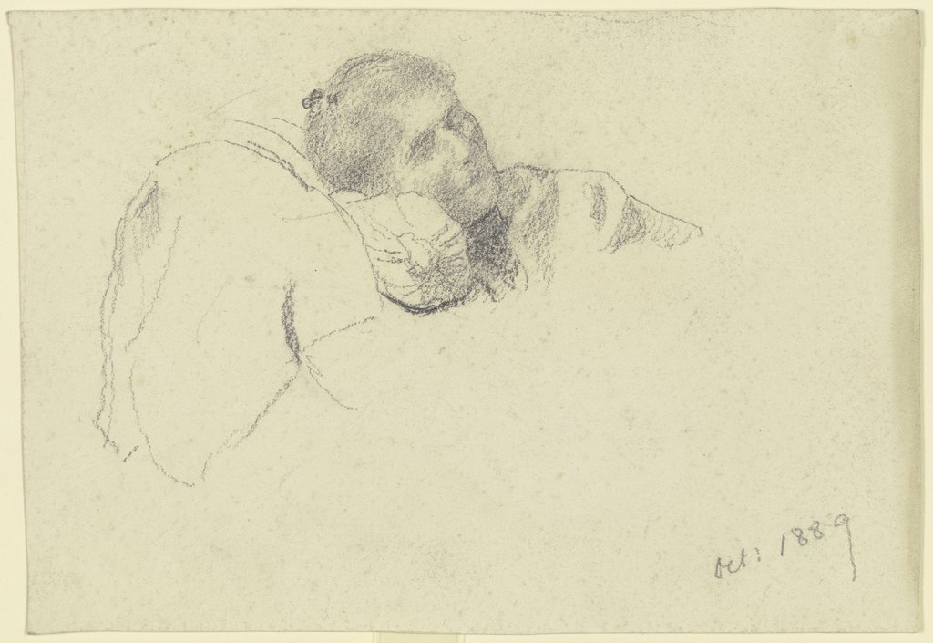 Luise Scholderer sleeping, Otto Scholderer