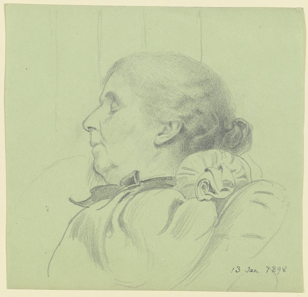 Luise Scholderer sleeping, Otto Scholderer