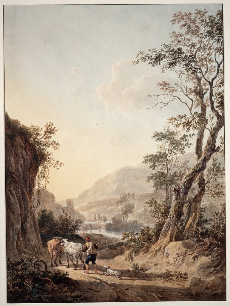 Italianisierende Landschaft mit einem Hirten, Jacob van Strij