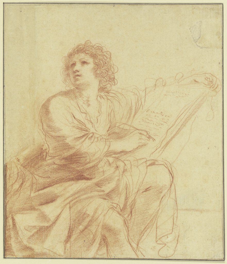 John the Evangelist seated and writing, Guercino (Giovanni Francesco Barbieri)