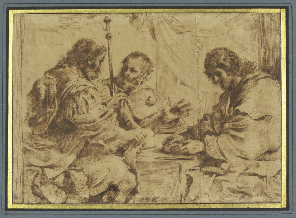 Christ at Emmaus, Guercino (Giovanni Francesco Barbieri);   attributed