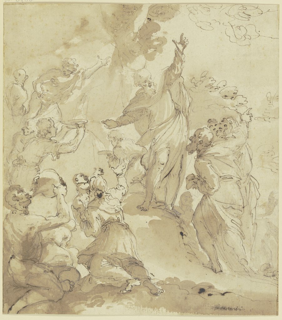 Moses Drawing Water from the Rock, Giuseppe Maria Roli;   attributed