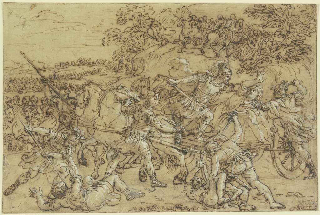 The death of Darius III, Giacinto Gimignani;   attributed