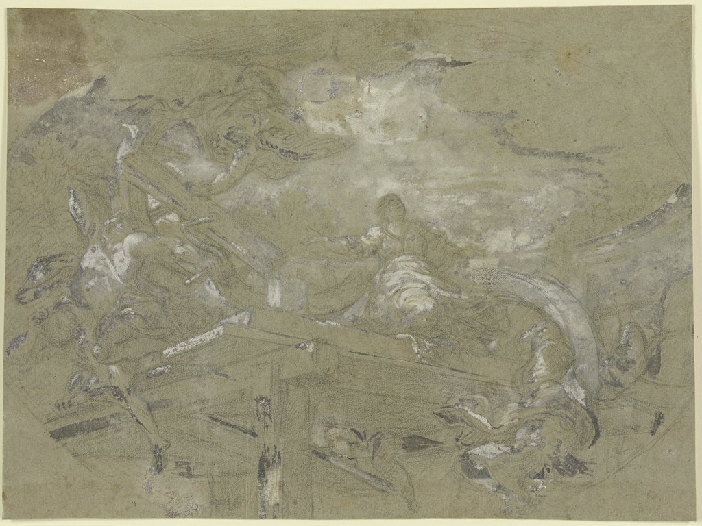 Gott zerstört die Marterwerkzeuge der Heiligen Katharina, Pietro da Cortona;   ?