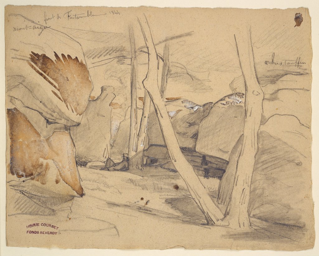 Im Wald von Fontainebleau, Gustave Courbet;   ?, Jean-Baptiste-Eugène-César  Reverdy;   ?