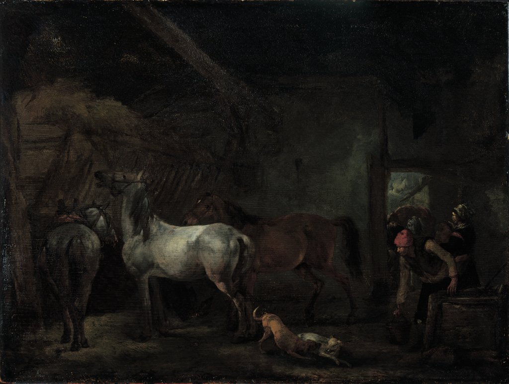 Stable with Three Horses, Philips Wouwerman, Philips Wouwerman;  workshop ?