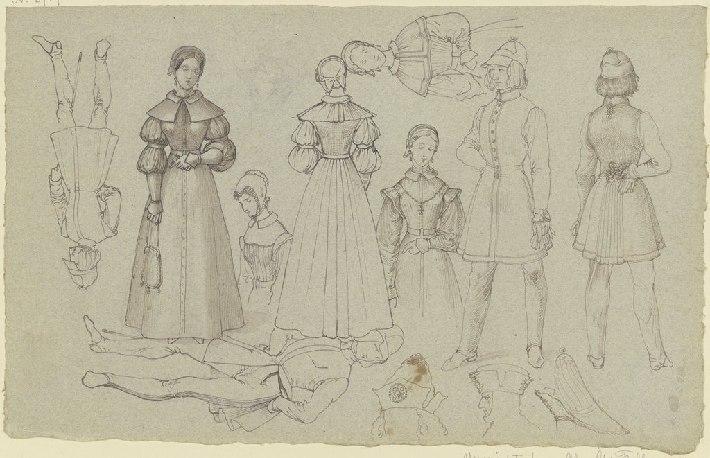 Study sheet: Fashion figures, Ferdinand Fellner