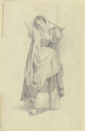 Italienerin, ihr Kopftuch ordnend, Ferdinand Fellner