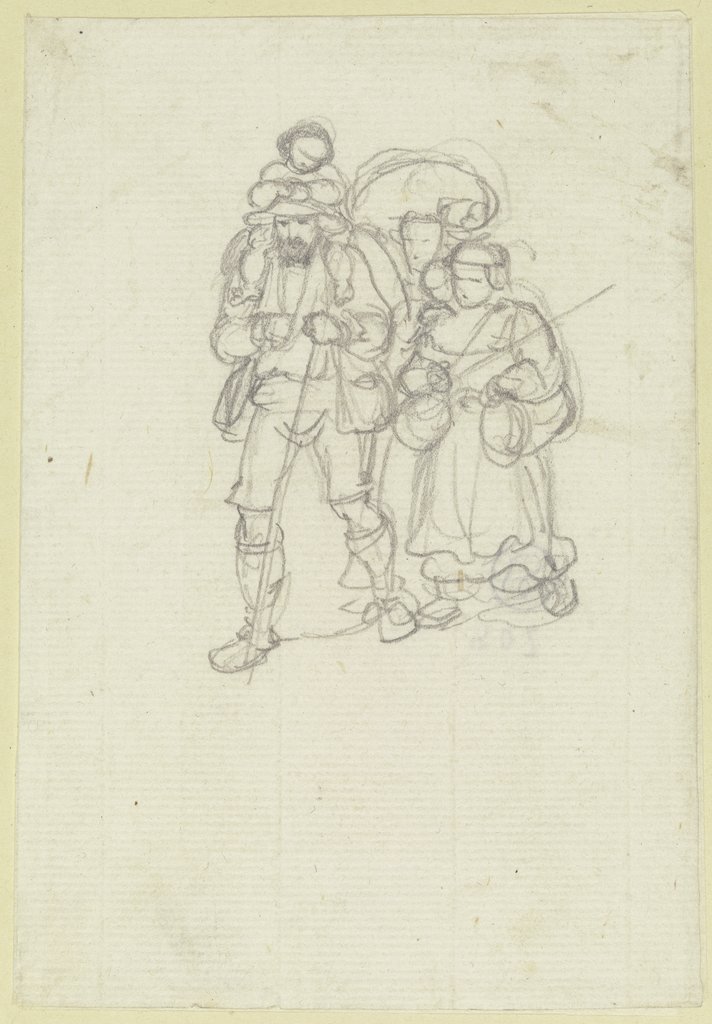 Gruppe von Wanderern in Tiroler Tracht, Carl Philipp Fohr