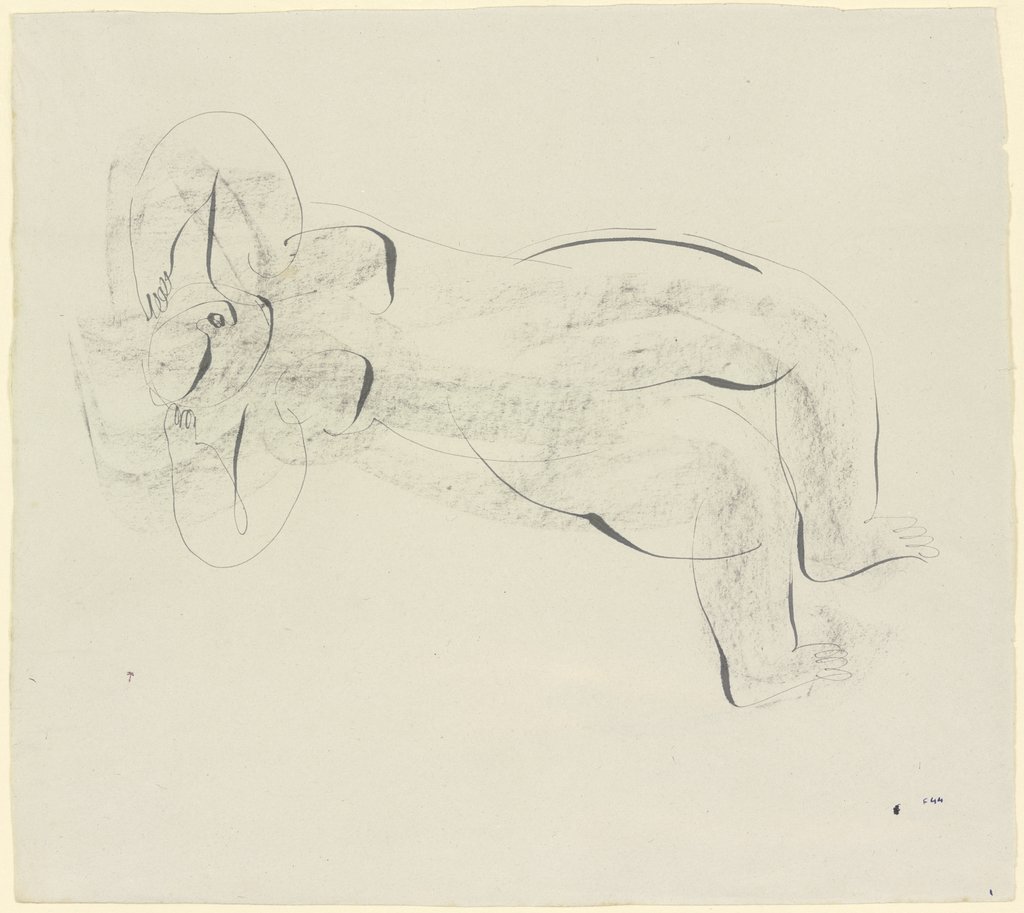 Reclined nude, Jean Fautrier