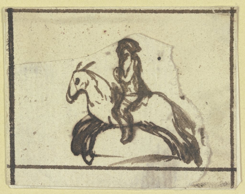 Galloping rider, Hendrik Goudt, after Adam Elsheimer