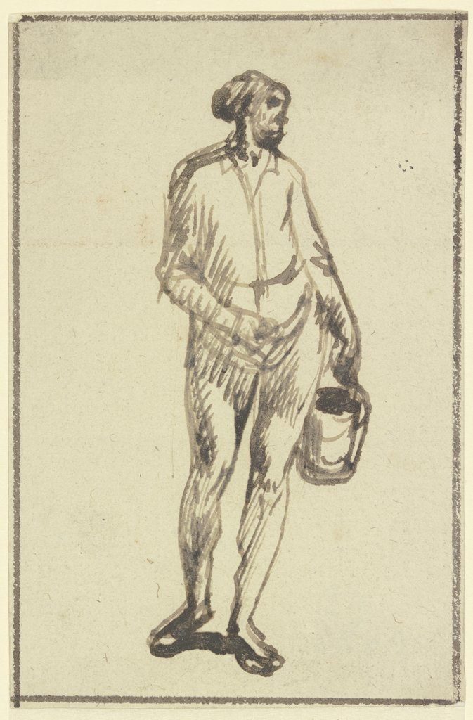 Man with a bucket, Hendrik Goudt