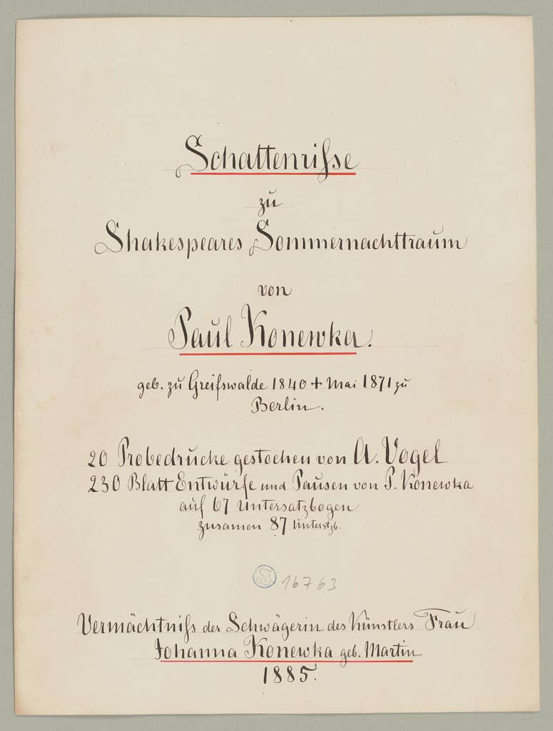 Schattenrisse zu William Shakespeares „Ein Sommernachtstraum", Paul Konewka, Albert Vogel