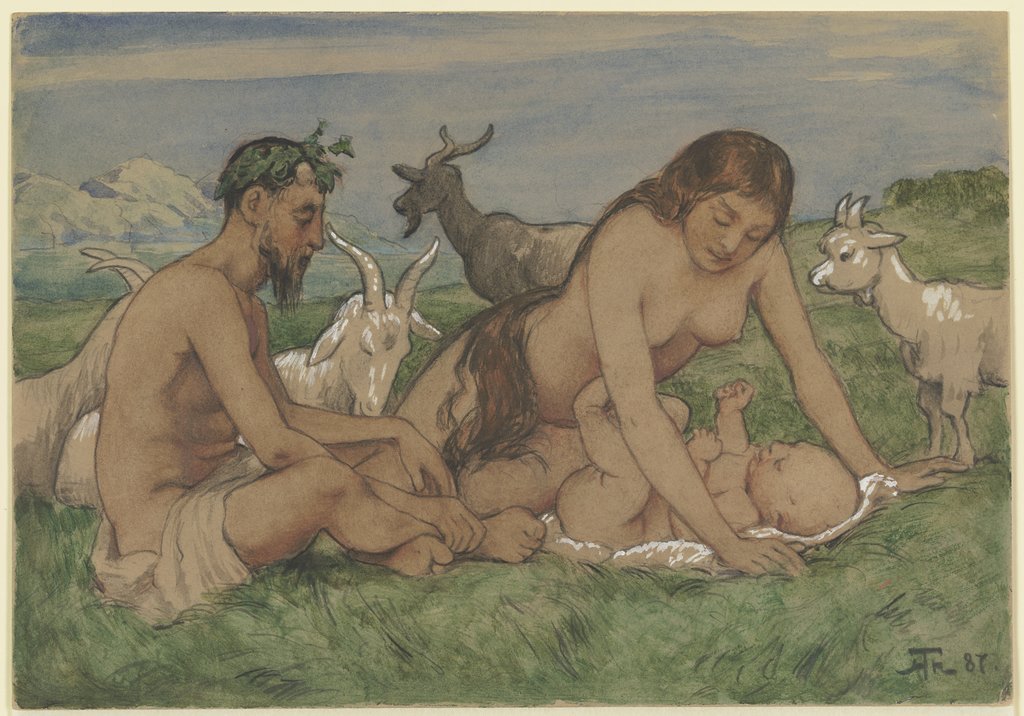 Family of Fauns, Hans Thoma