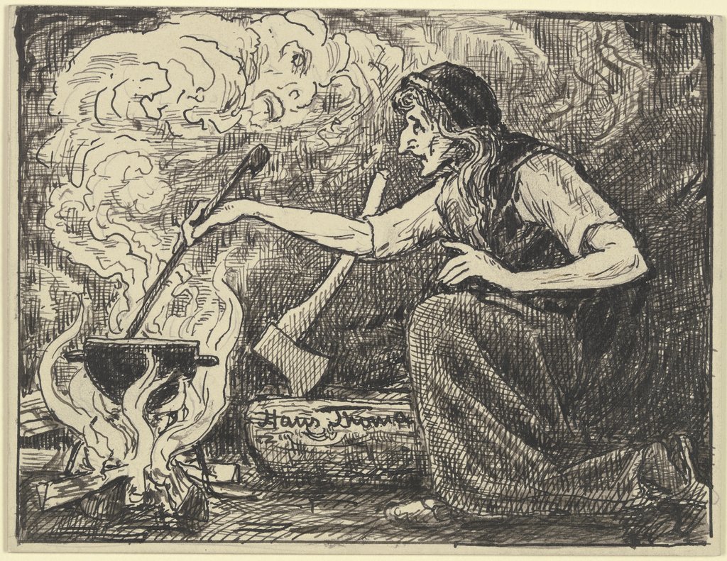 Witches' kitchen, Hans Thoma