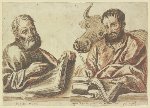 Brustbilder zweier Evangelisten, Spanisch, 17. Jahrhundert